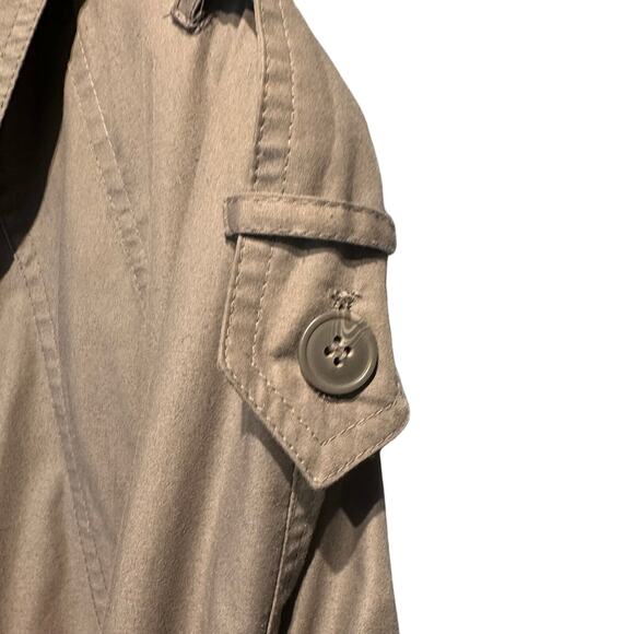 Oleg Cassini Size 38 Regular Gray Trench Coat Removable Lining Vintage - Picture 3 of 16